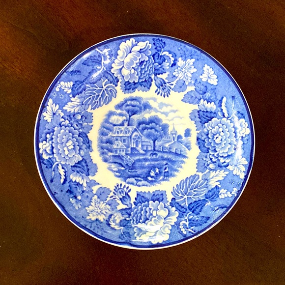 Enoch Woods Blue & White Round  Bowl Enoch Woods English Scenery Woods Sons Blue - Picture 1 of 6